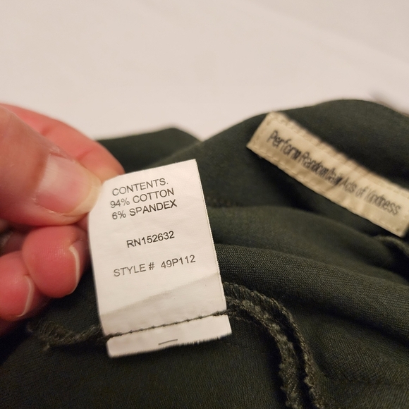 Peace of Cloth Dark Army Green Stretchy Pants Sz 14 - Picture 13 of 14